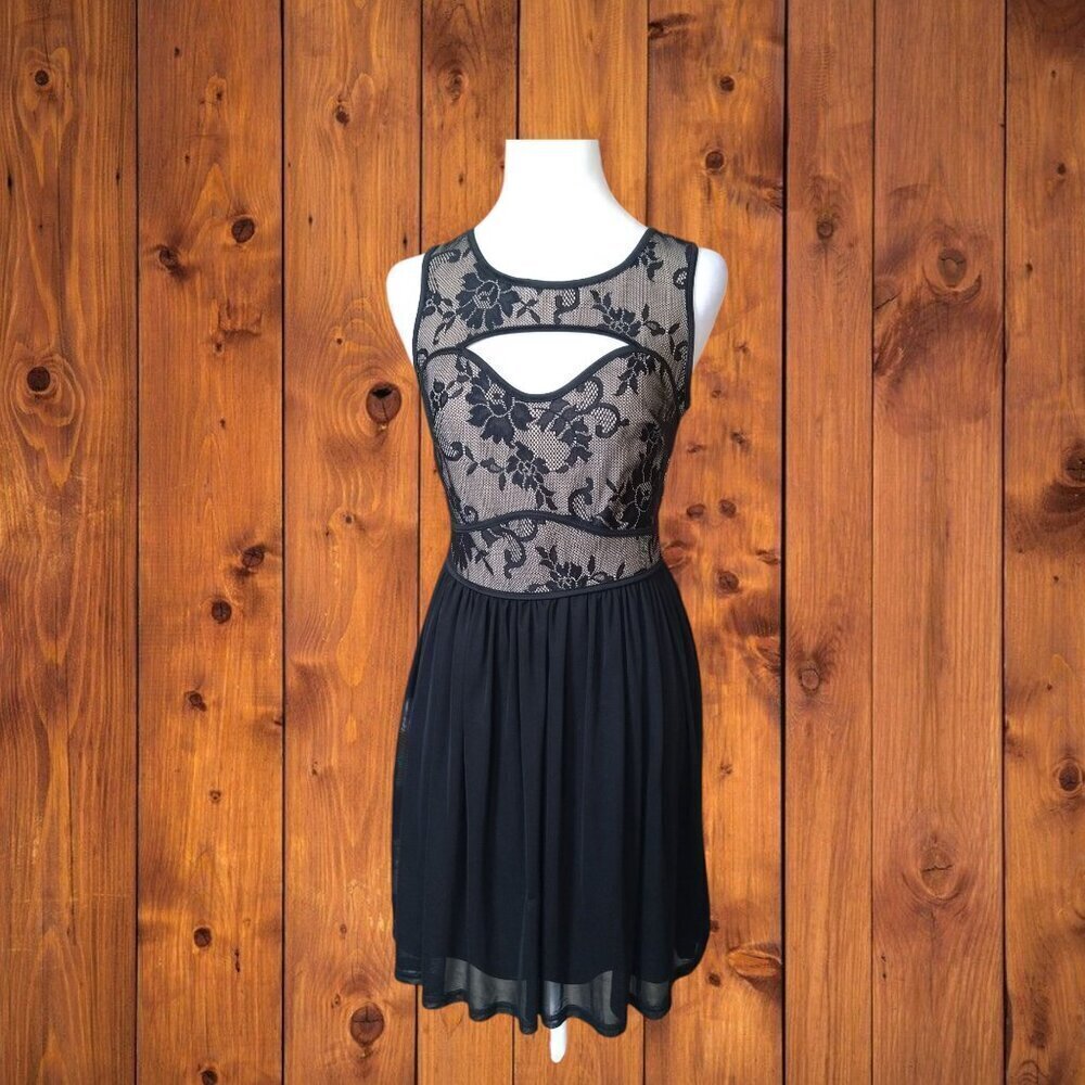 UP By ULTRA PINK  Size Small Fit & Flare Cut Out Black Dress Sleeveless